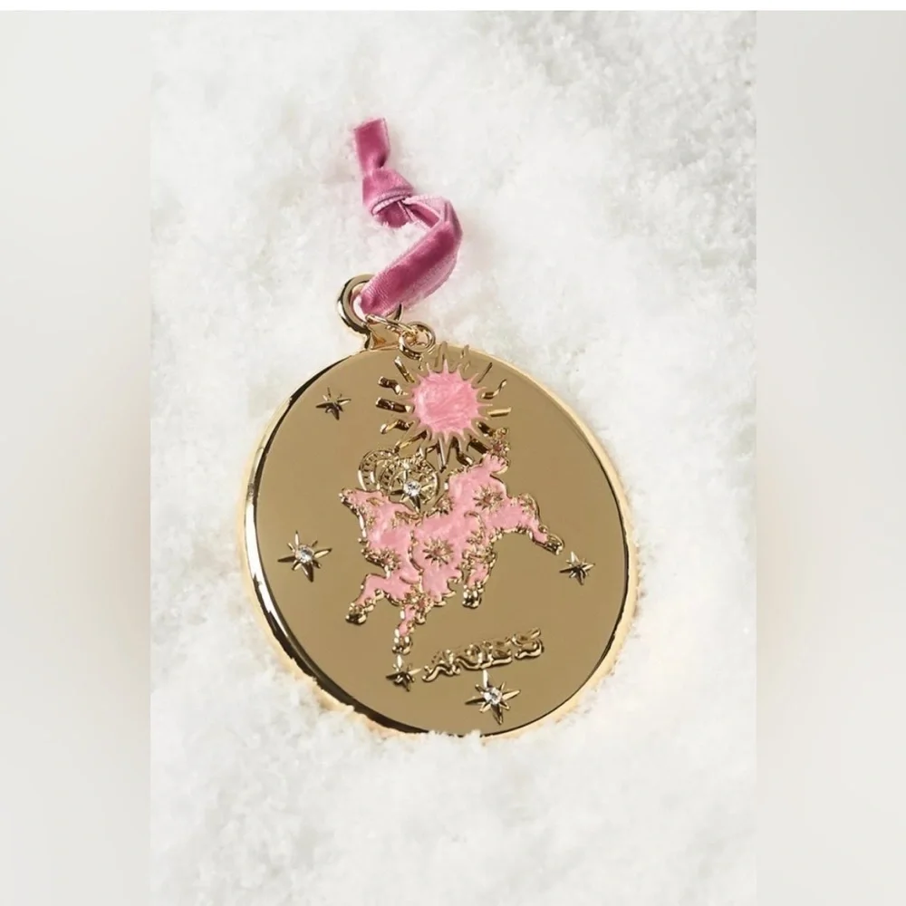 Anthropologie Lou Benesch Zodiac Ornament Gold Plated 